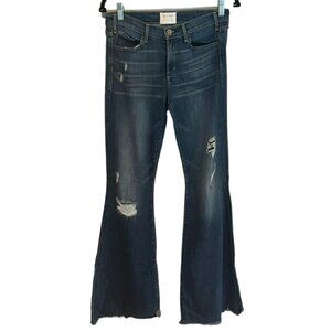 Women's McGuire Denim Distressed Wide Leg Flared Jeans Size 27‎